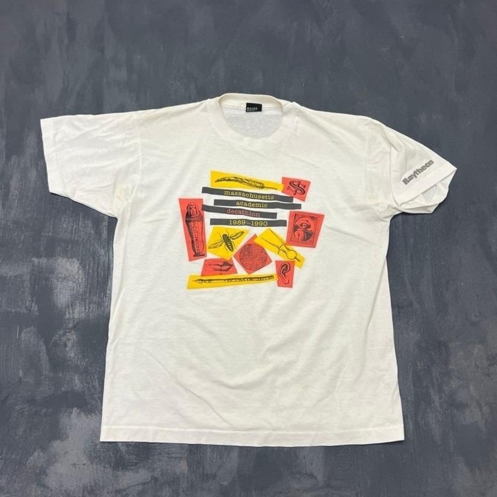 Vintage‎ Massachusetts Academic Decathlon Shirt Mens XL White 1990s